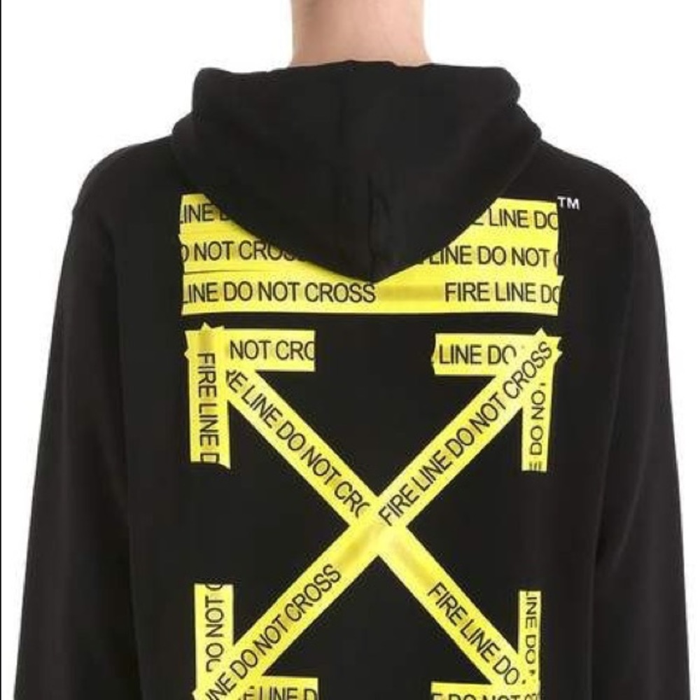 Off-White Zipped Fire Tape Hoodie